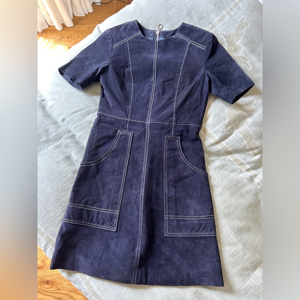 Navy Suede Mini ASOS Dress